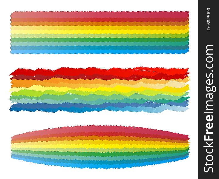 Vector illustration of highly detailed effects of scribbled crayon rainbow colored stripes. Vector illustration of highly detailed effects of scribbled crayon rainbow colored stripes.