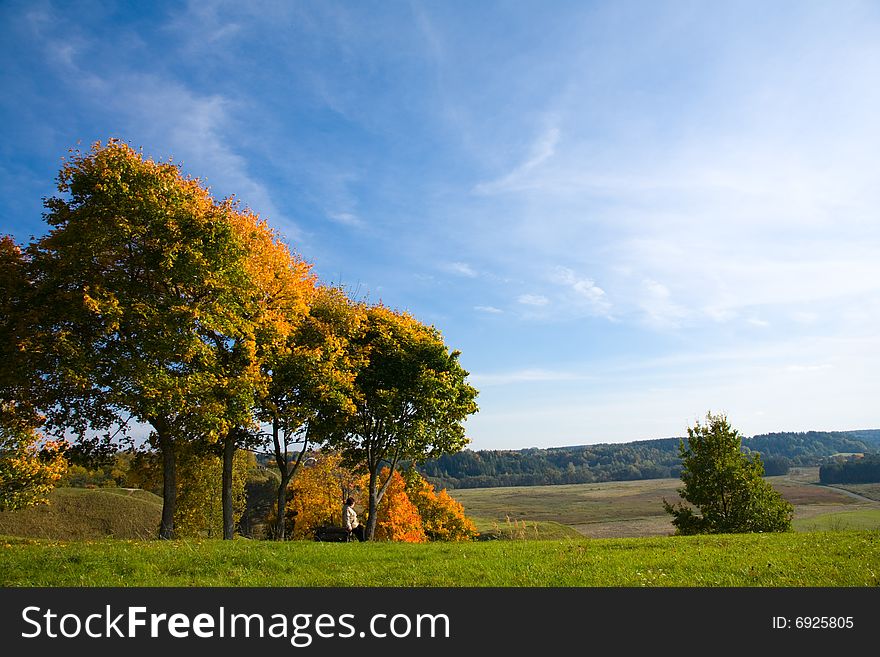 Landscape, Color paints of autumn