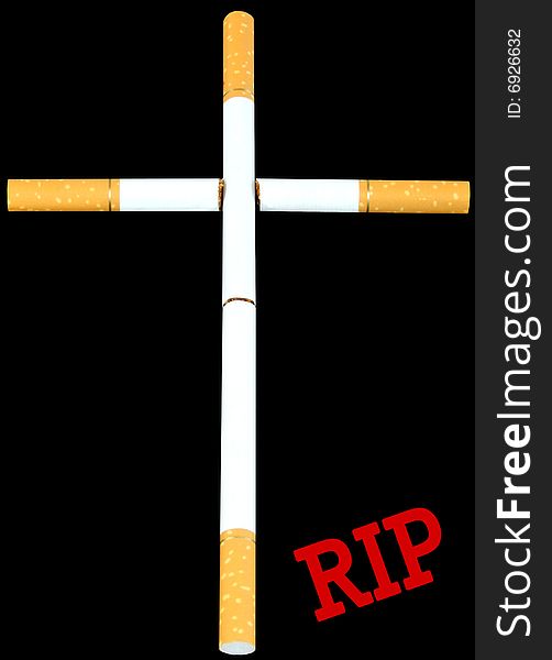 Illustration of a burial cross and smoking. Illustration of a burial cross and smoking