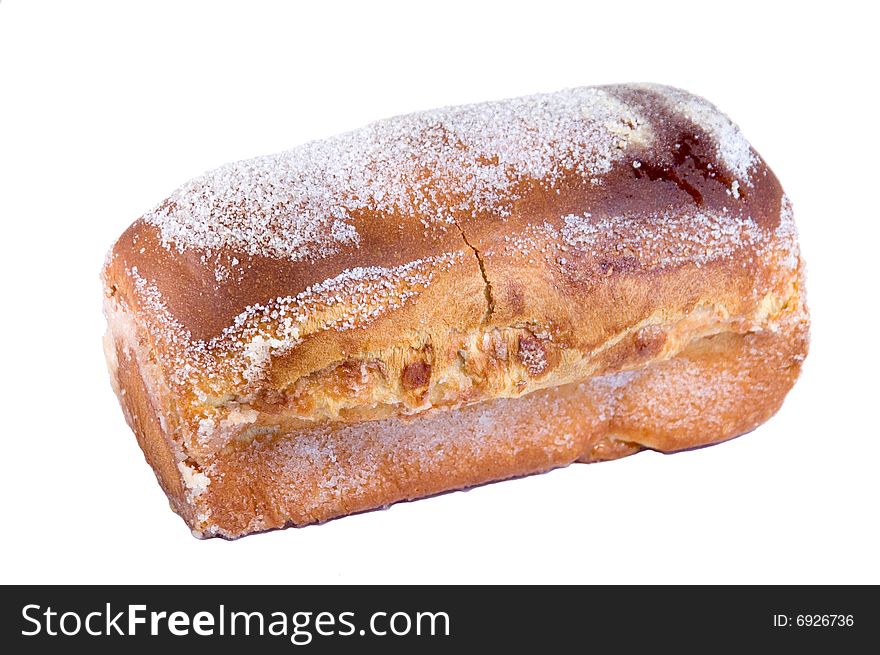 Isolated home made sugar bread on a white background. Isolated home made sugar bread on a white background