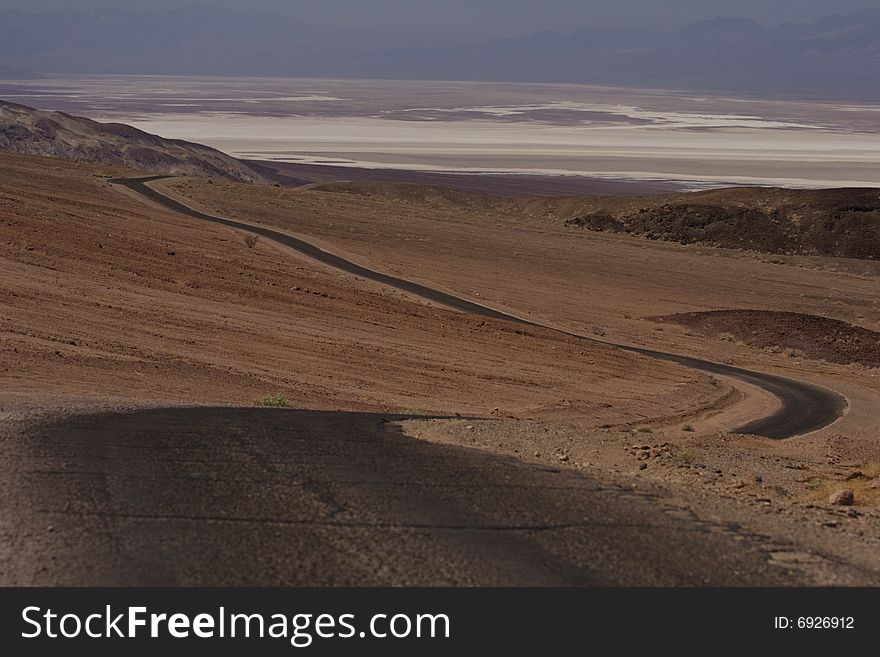 Death valley in middle day on a sunny day