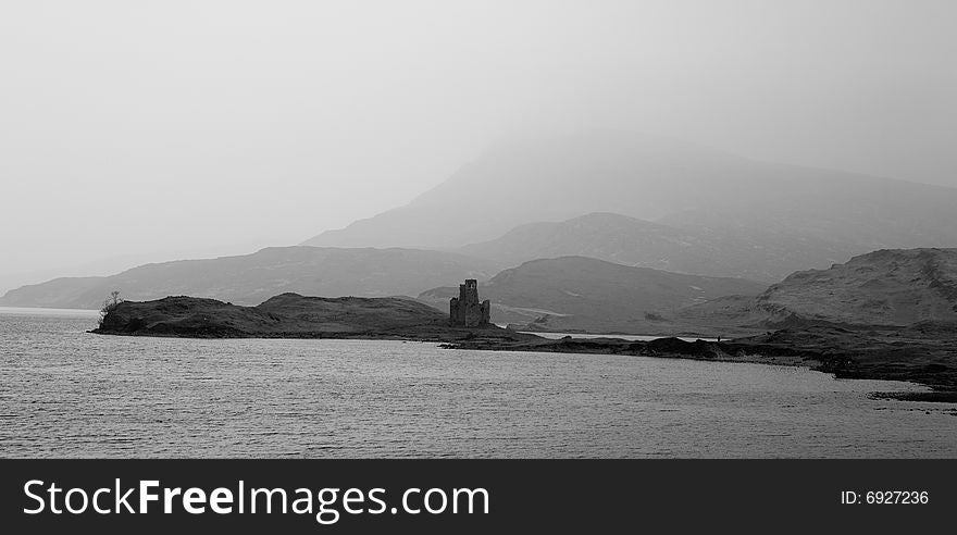 Ruins of a castle  in the scottish highlands