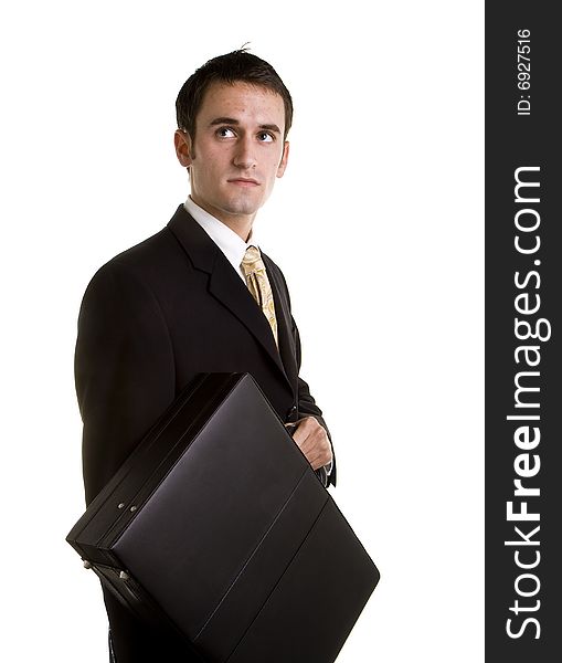 Young Businessman Holding Briefcase