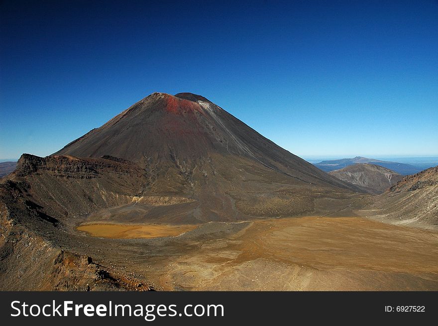 The volcanic mount Tongariro in New Zealnd. The volcanic mount Tongariro in New Zealnd