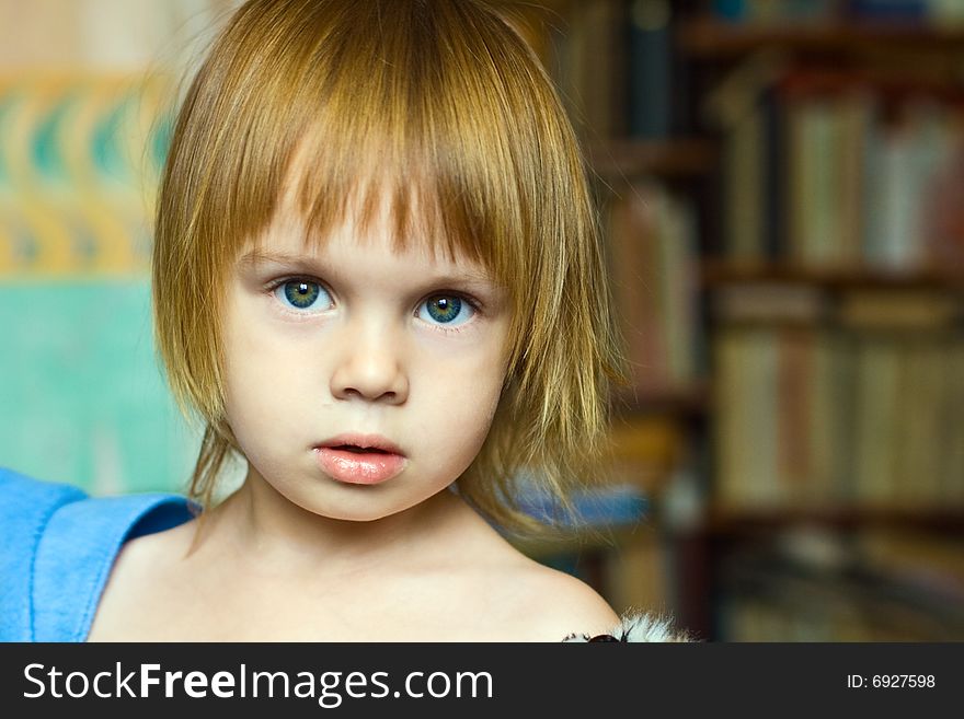 Portrait of small beauty girl