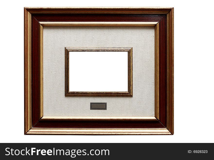 Gold frame isolated on white