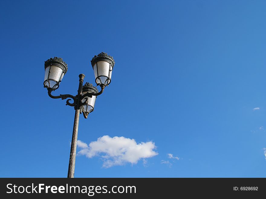 Street Lamp On Blue Sky