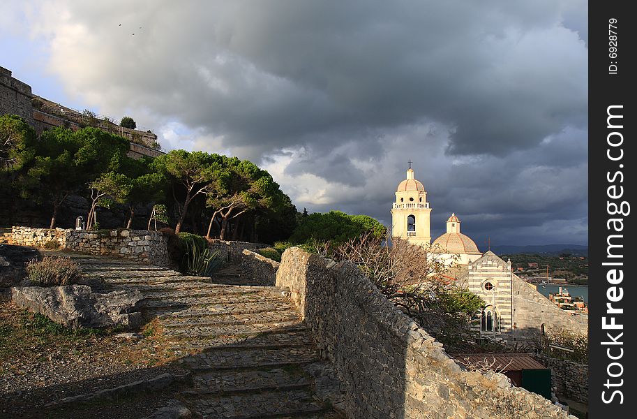 Portovenere, near cinque terre in liguria, Italy, during winter