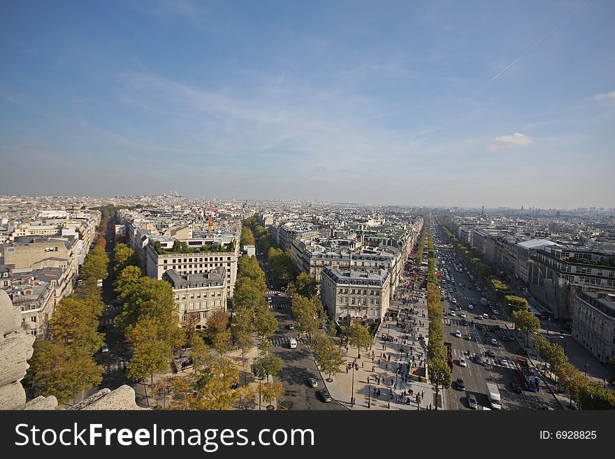 View of Paris from the Arc de Triomphe