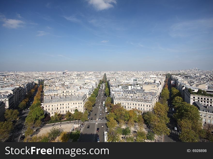 View of Paris from the Arc de Triomphe