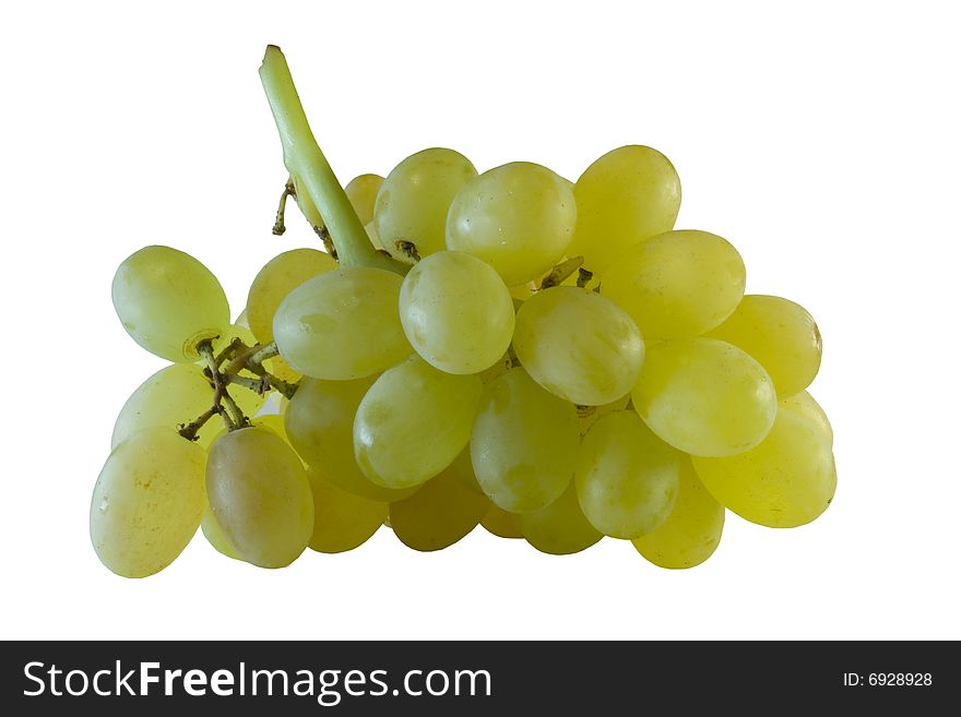 Bunch of grapes on the white background