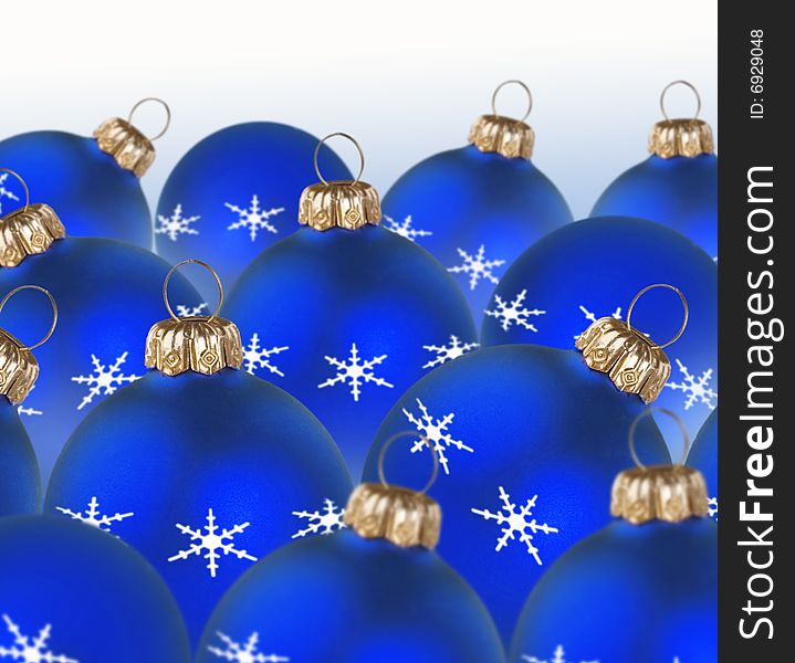 Xmas blue balls isolated on white background. Xmas blue balls isolated on white background