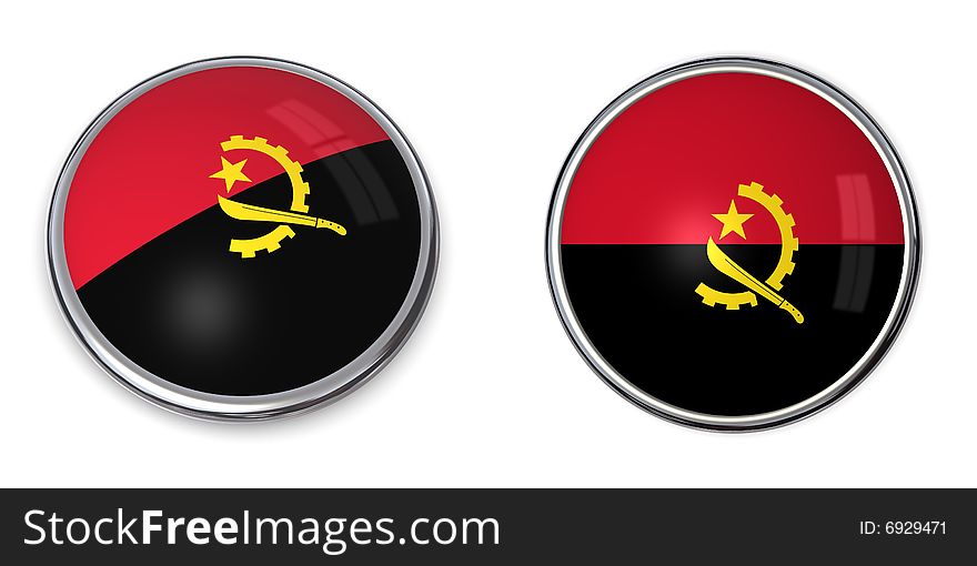 Button style banner in 3D of Angola. Button style banner in 3D of Angola