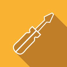 Flat Icon Of Screwdriver. Royalty Free Stock Photography Flat Icon Of Screwdriver. Royalty Free Stock Photography