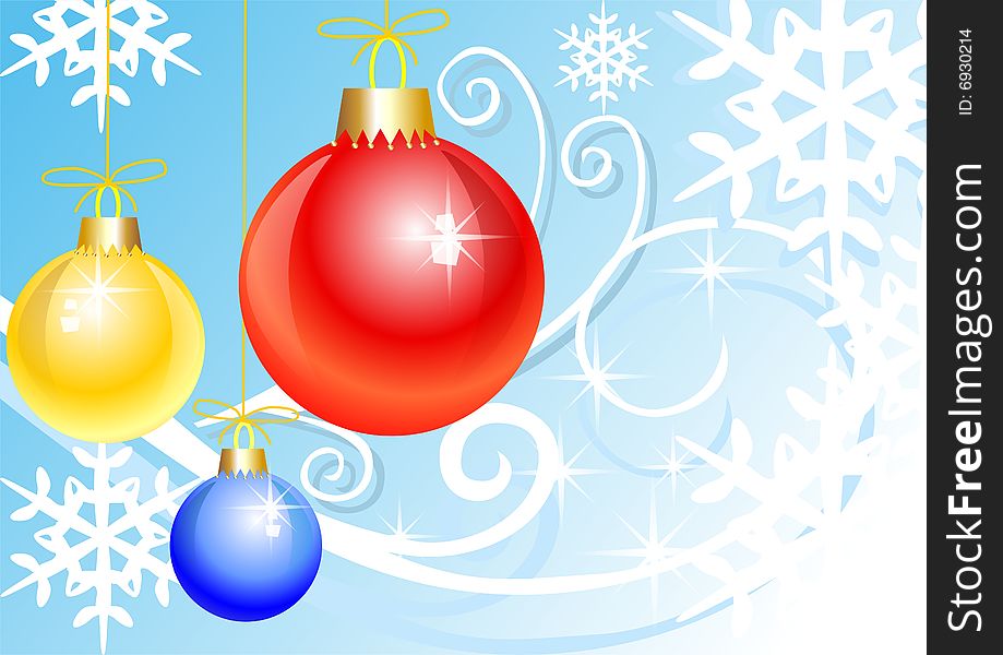 Abstract Colorful Illustration With Christmas Ball