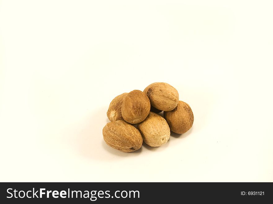 Nutmeg isolated on a white background