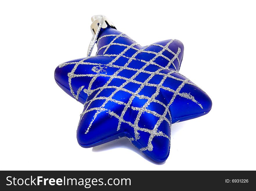 Christmas deep blue star, isolated on white background