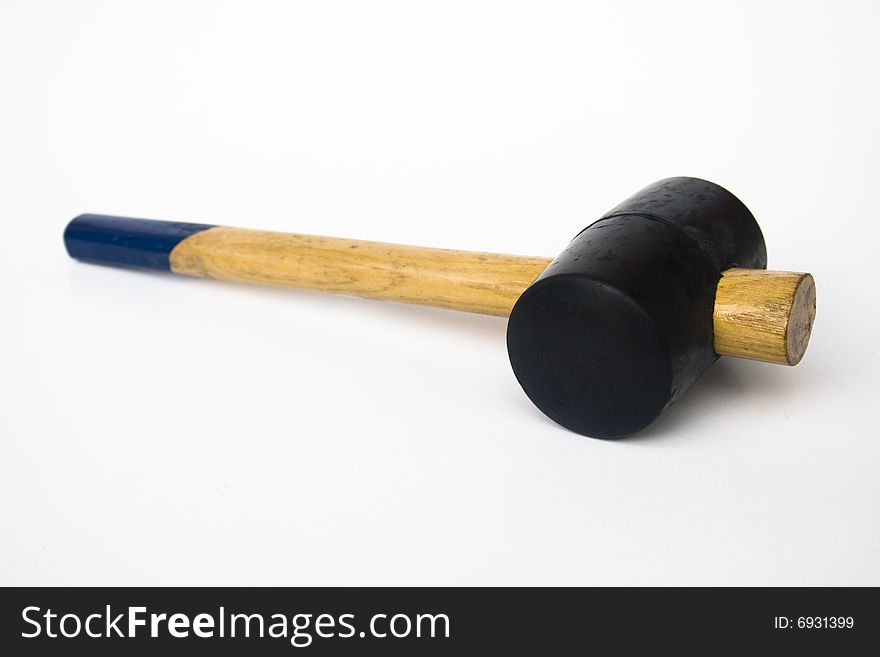 Rubber mallet against white background