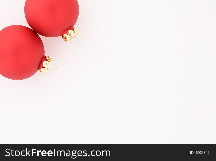 Two Christmas Bulbs Isolated on White Background