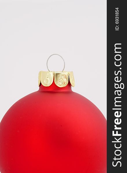 Red Christmas Ornament Isolated on White Background