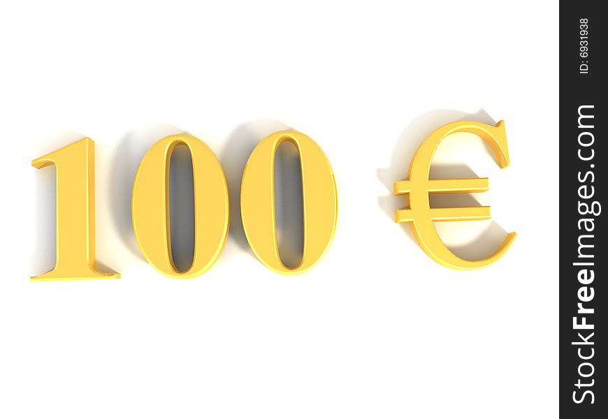 Money. 100 Euro gold icon