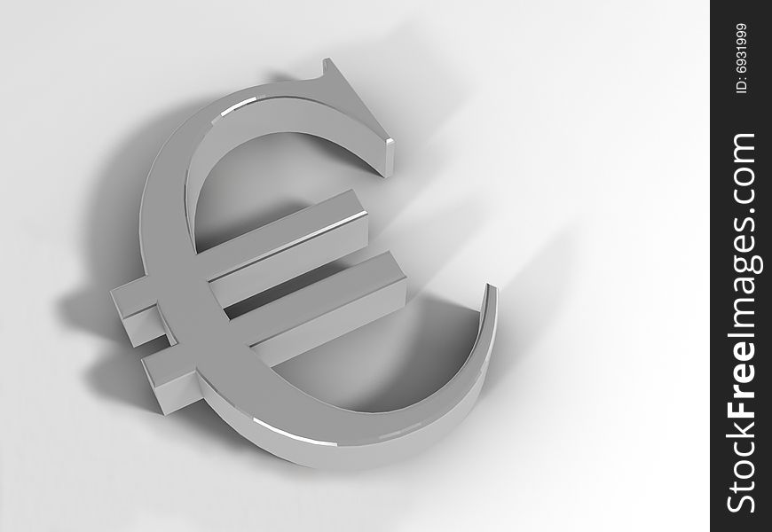 Money. 3d silver symbol euro. Money. 3d silver symbol euro