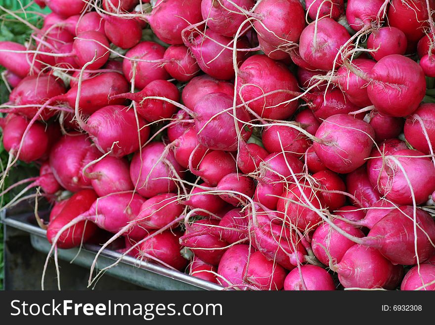 Radishes For Sale At Market