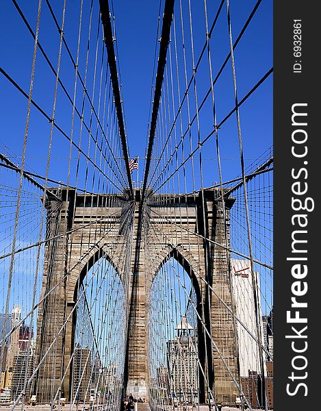 Brooklyn Bridge with New York City Skyline