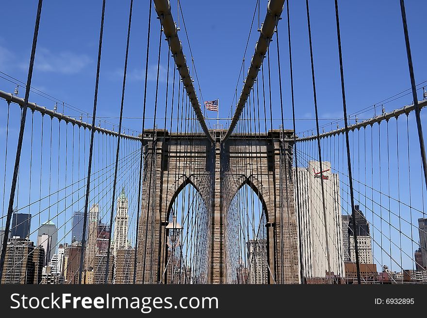 Brooklyn Bridge with New York City Skyline