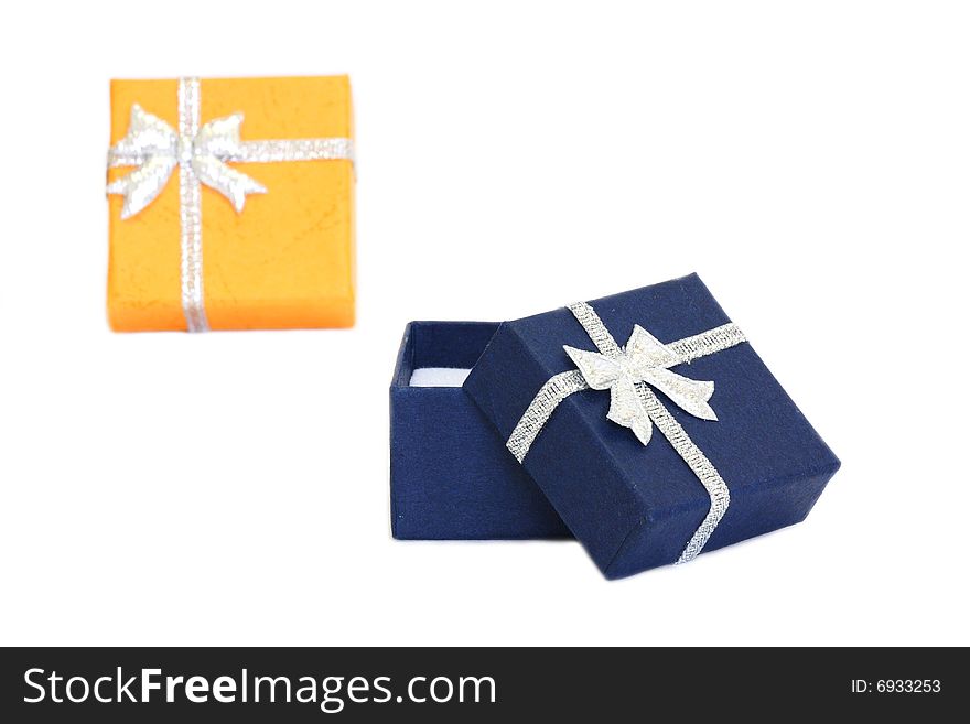 Christmas presents isolated on the white background