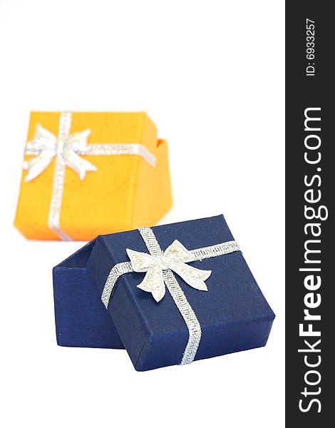 Christmas presents isolated on the white background