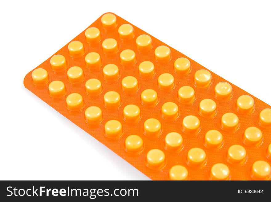 Pack of pills isolated on a white. Pack of pills isolated on a white