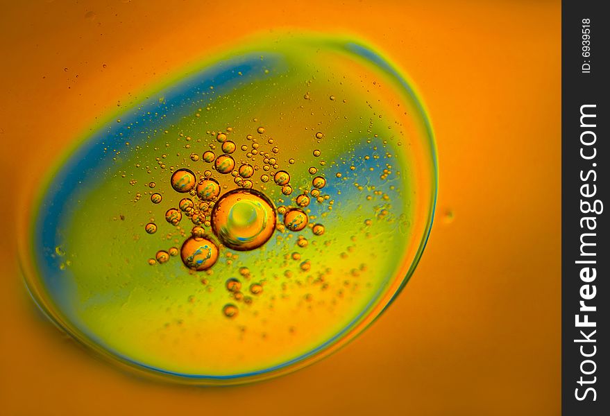 Abstract picture of water bubbles on colour background. Abstract picture of water bubbles on colour background