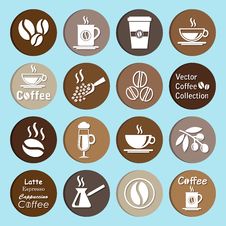 Vector Collection: Coffee Icons Royalty Free Stock Image