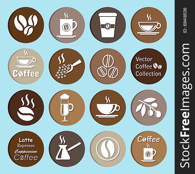 Vector collection of coffee icons