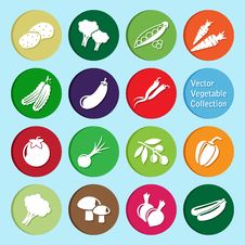 Vector Collection: Vegetable Icons Stock Photo