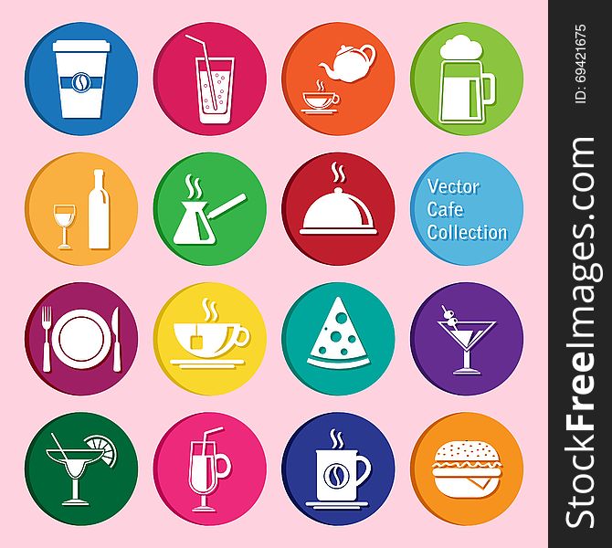 Vector collection of cafe and restaurant icons