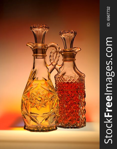 Oil & Vinegar With Abstract Background