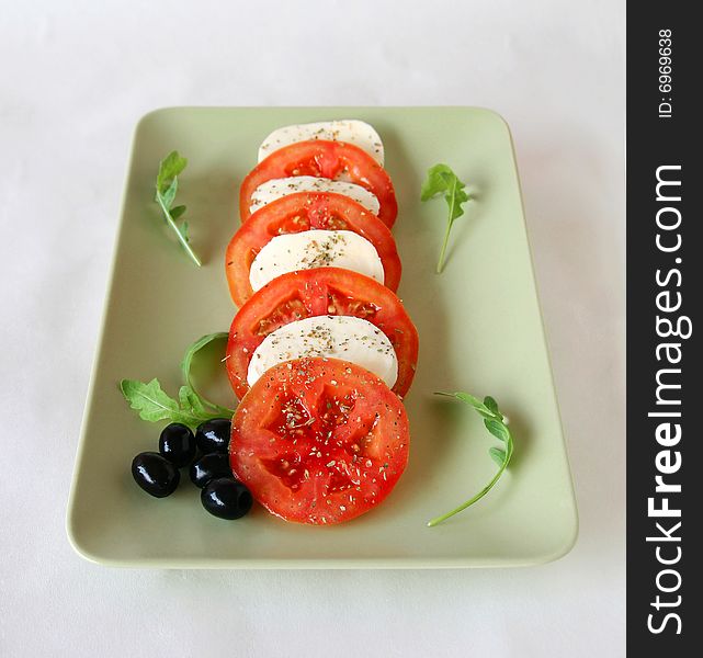 Caprese salad for a fast lunch. Caprese salad for a fast lunch