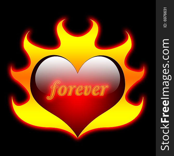 Heart and flames, red passion and love forever. Perfect image for your girl or your boyfriend. Heart and flames, red passion and love forever. Perfect image for your girl or your boyfriend.