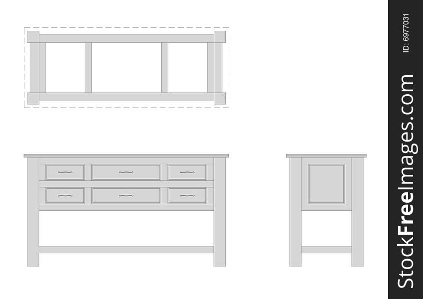 Bathroom vanity elevations with drawers