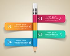 Business Infographics Origami Style Vector Illustration. Pencil Royalty Free Stock Photos Business Infographics Origami Style Vector Illustration. Pencil Royalty Free Stock Photos