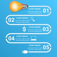 Business Infographics Origami Style Vector Illustration. Bulb Ic Stock Photos Business Infographics Origami Style Vector Illustration. Bulb Ic Stock Photos