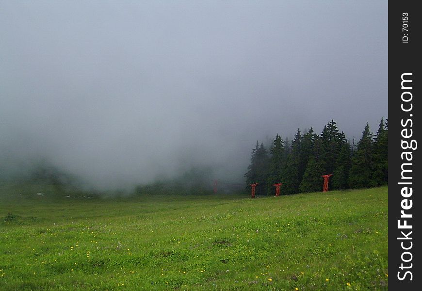 foggy landscape. foggy landscape