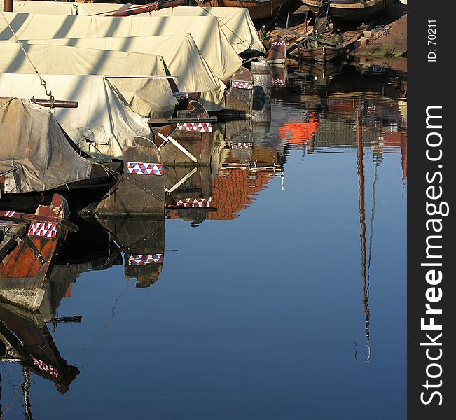 Boats in the winter in tha habour