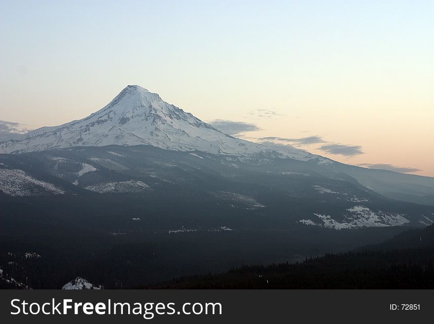 Longer shot of Mount Hood at Sunset. Longer shot of Mount Hood at Sunset.