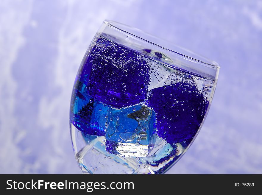 Glass With Soda Water and Ice. Glass With Soda Water and Ice