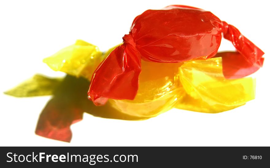 bright yellow and red candy