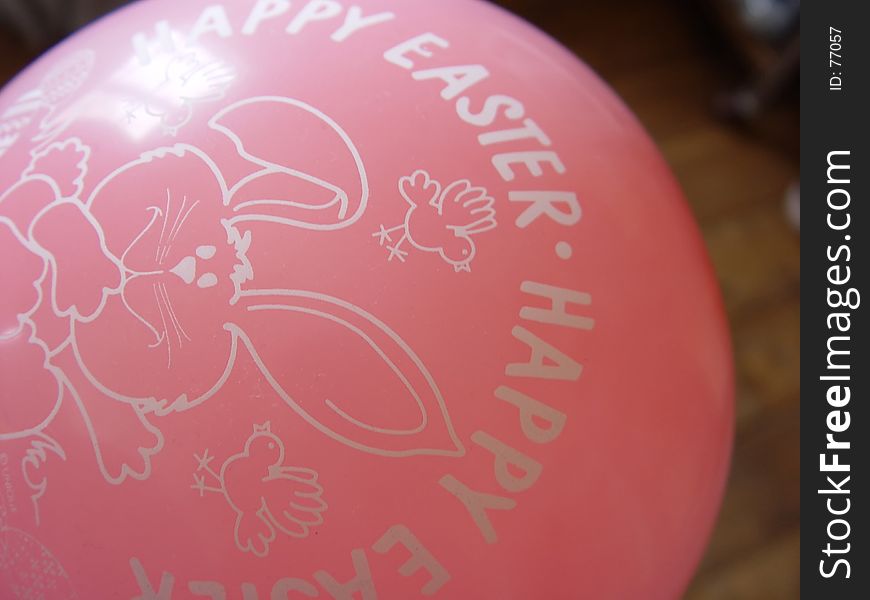 Pink Ballon with happy easter on it. Pink Ballon with happy easter on it