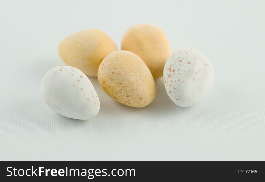 Egg shaped speckled easter candies. Egg shaped speckled easter candies